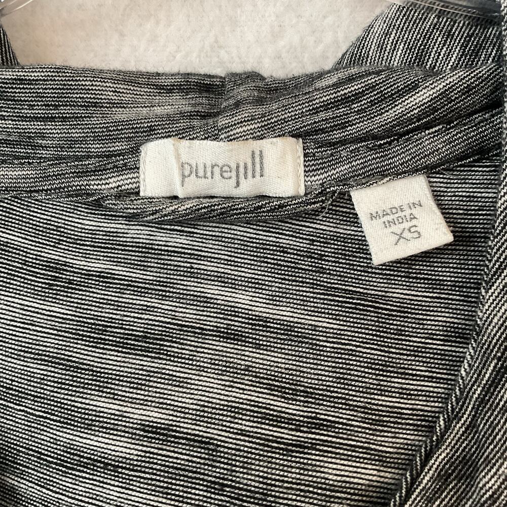 J Jill Pure Jill Cardigan Jacket Womens XS Black Open Front Hooded‎ Long Sleeve - Picture 5 of 9